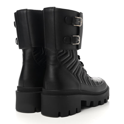 Gucci Nappa Frances GG Matelasse Platform Combat Boots 39 Black 4 of 8