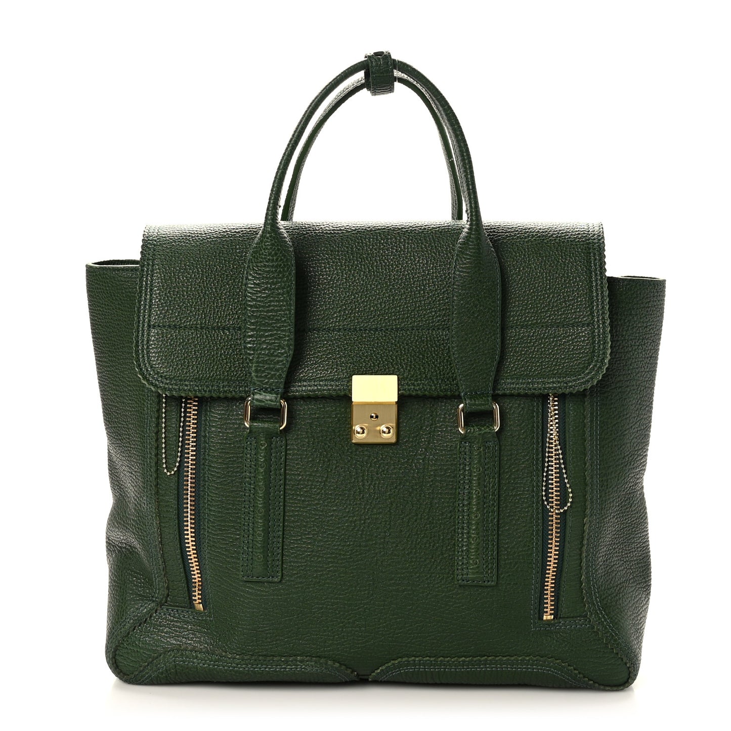 Textured Calfskin Large Pashli Satchel Jade