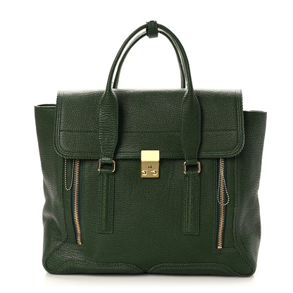 3.1 Phillip Lim Textured Calfskin Large Pashli Satchel Jade 1 of 8