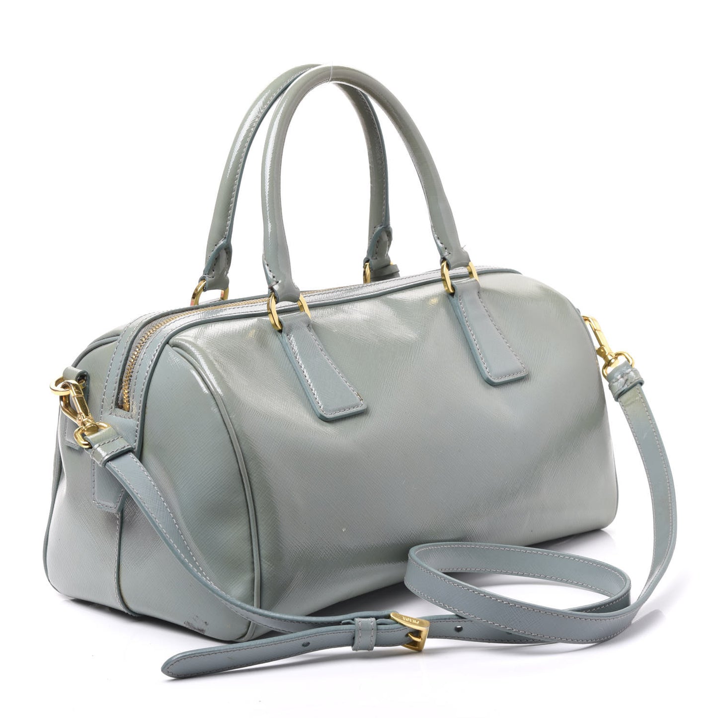 Saffiano Vernice Bowler Acquamarina