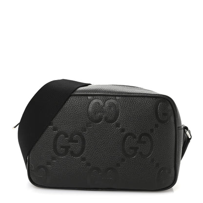 Gucci Piuma Calfskin Jumbo GG Embossed Medium Messenger Bag Black 1 of 10