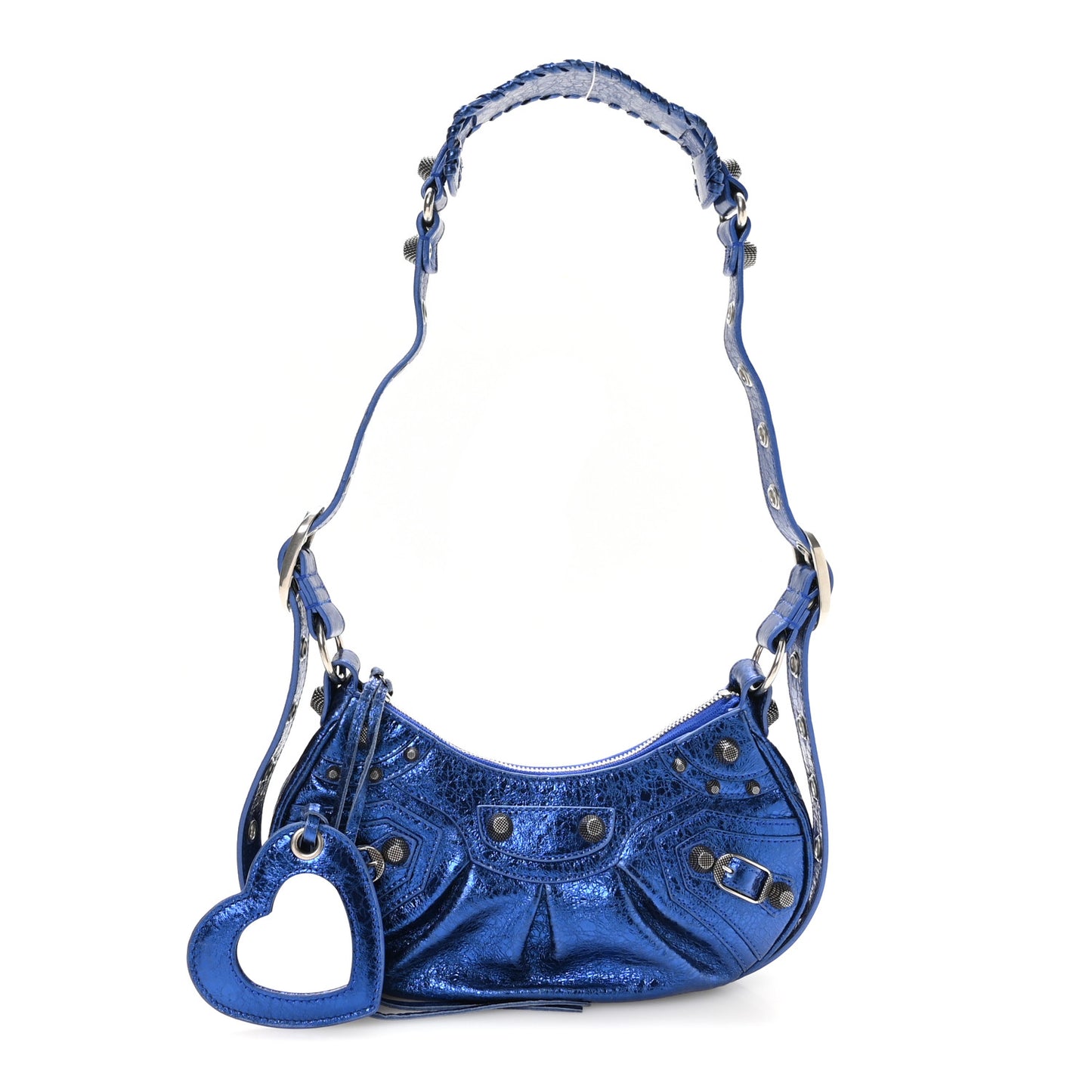 Metallic Arena Agneau Le Cagole Shoulder Bag XS Blue