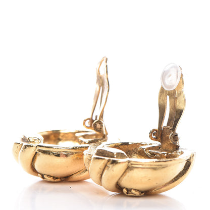 Chanel CC Button Clip On Earrings Gold 3 of 5