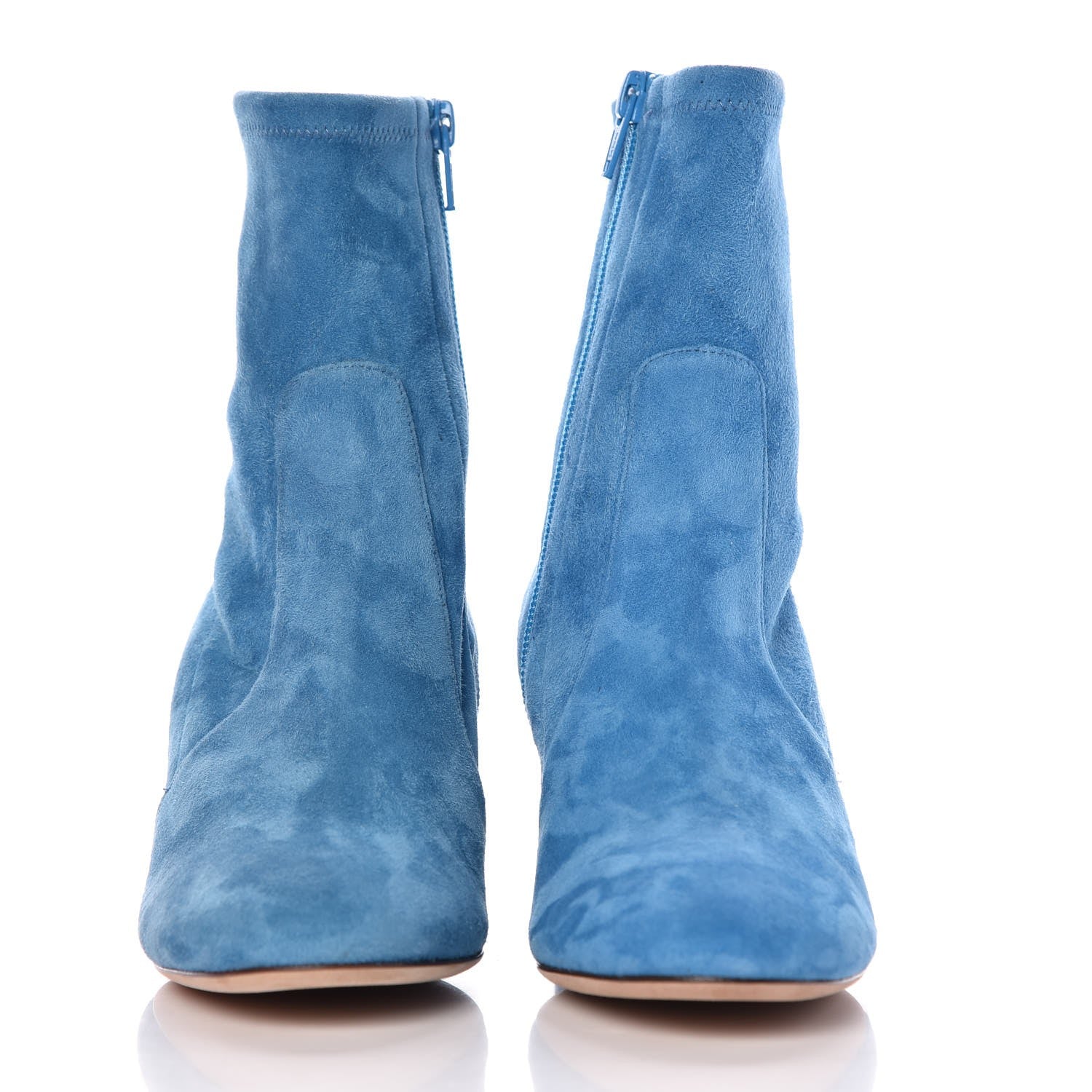 Valentino Garavani Suede Stretch 60mm Ankle Boots 36 Light Blue 2 of 9