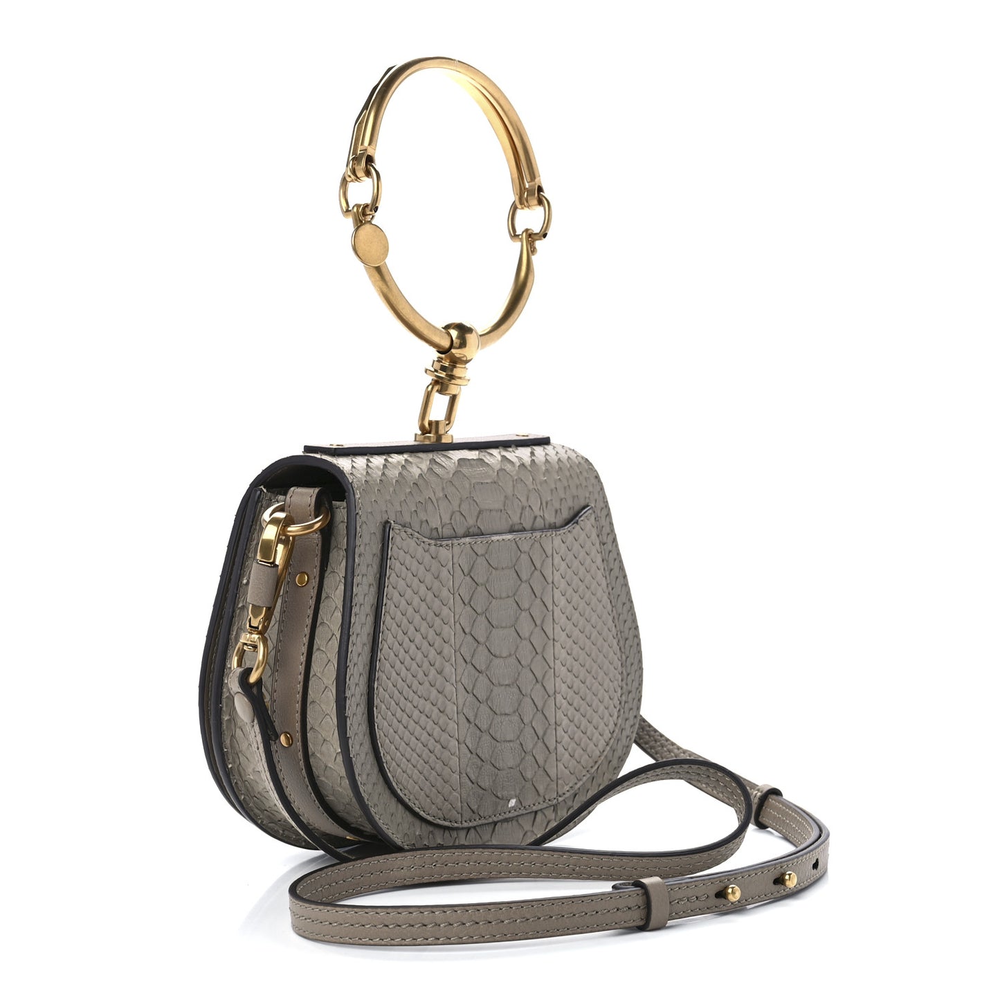 Python Small Nile Bracelet Bag Motty Grey