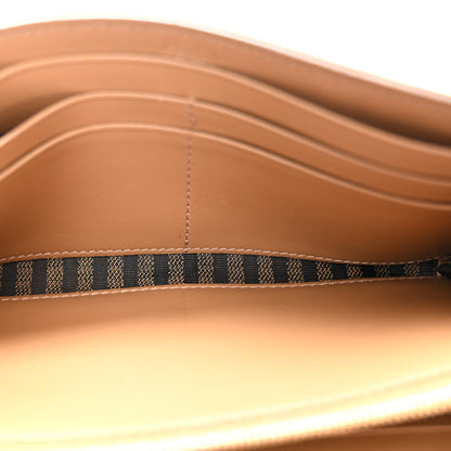 Fendi Fabric Jacquard FF 1974 Continental Wallet On Chain Tobacco Moro 5 of 11