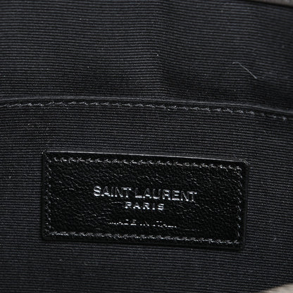 Saint Laurent Calfskin Matelasse Chevron Cassandre Monogram Document Holder Coal 6 of 8