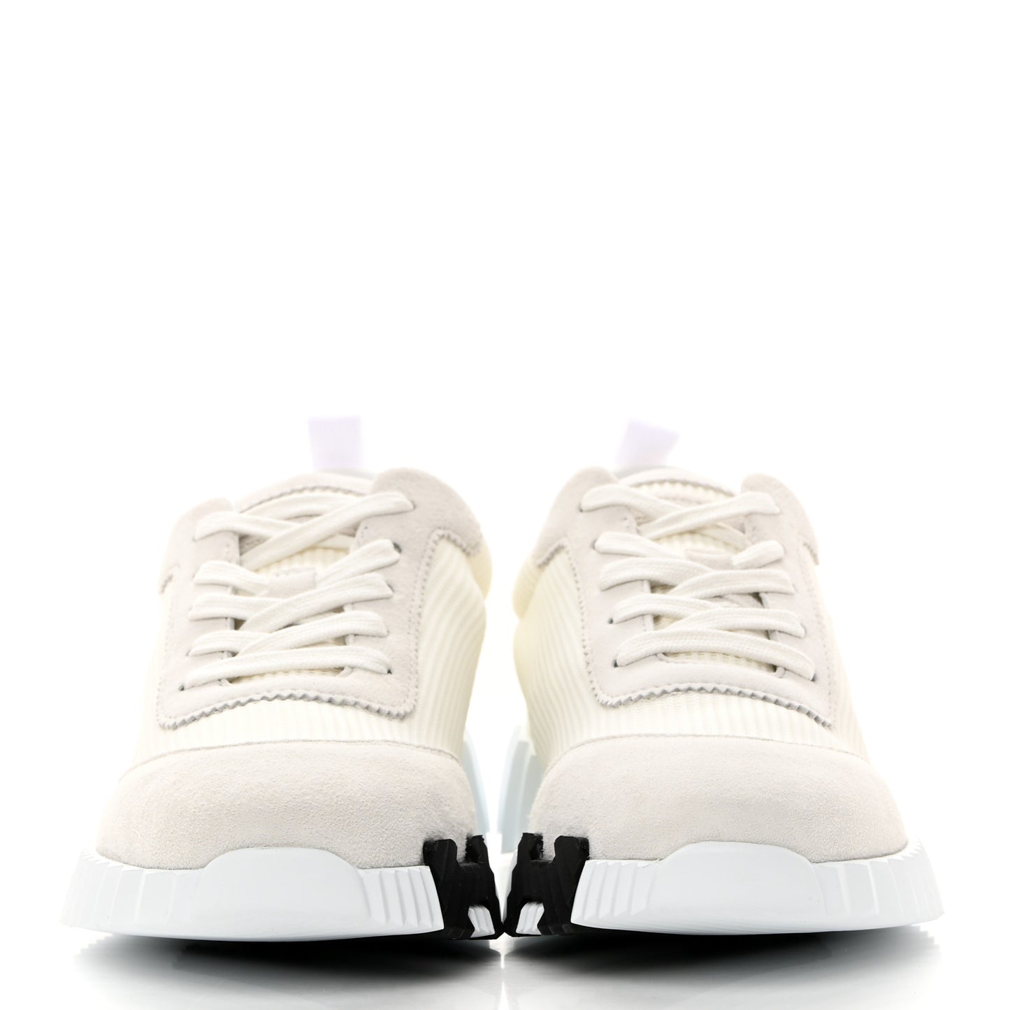 Technical Canvas Suede Goatskin Bouncing Sneakers 38.5 White