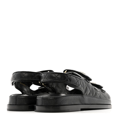Chanel Grained Calfskin Velcro Dad Sandals 38.5 Black 9 of 24