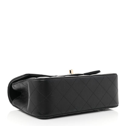 Chanel Lambskin Quilted Mini Top Handle Rectangular Flap Black 4 of 11
