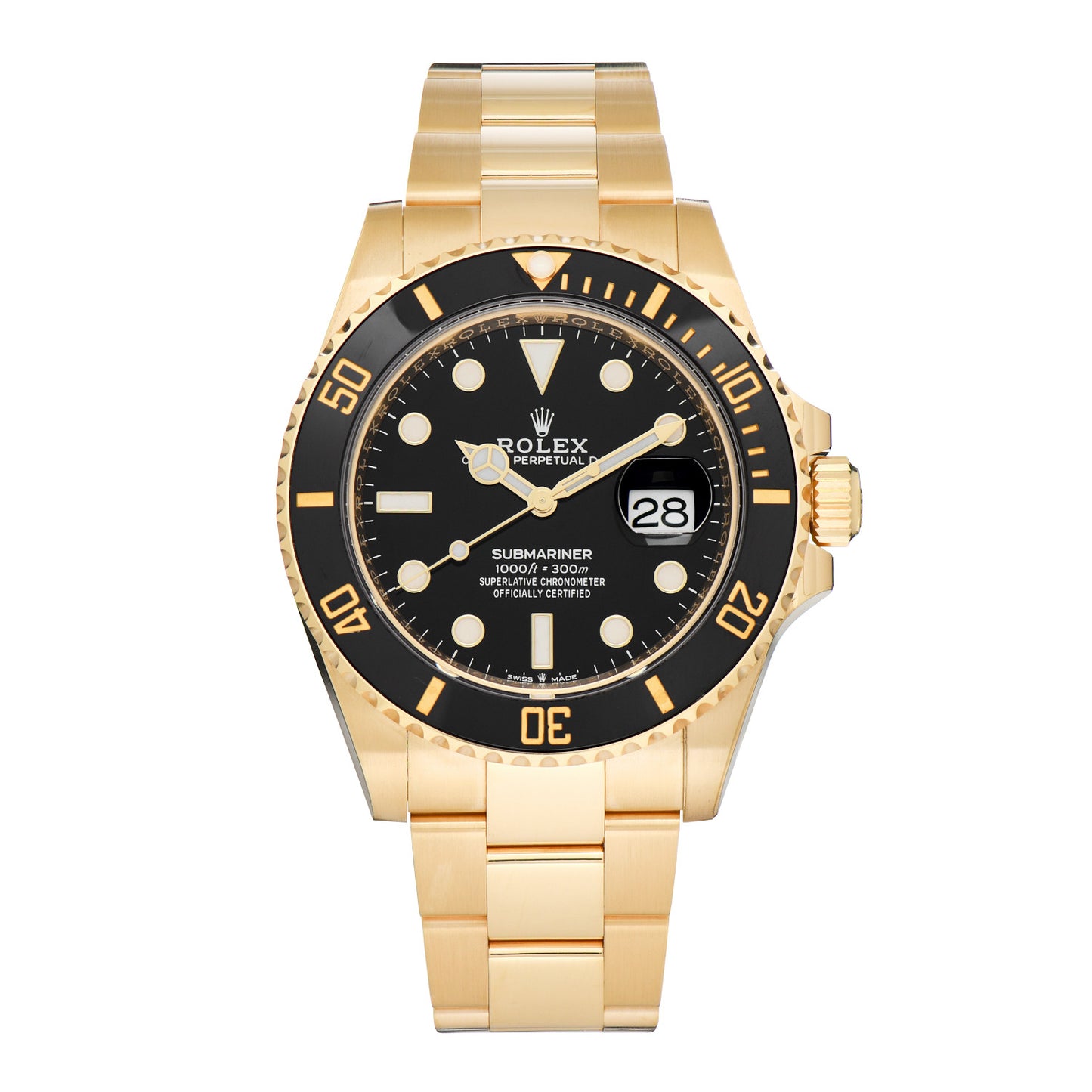 18K Yellow Gold 41mm Submariner Date Watch Black 126618LN