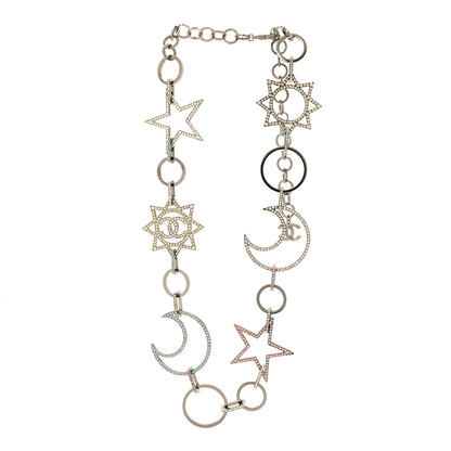 Chanel Ruthenium Crystal CC Star Moon Star Necklace 3 of 4