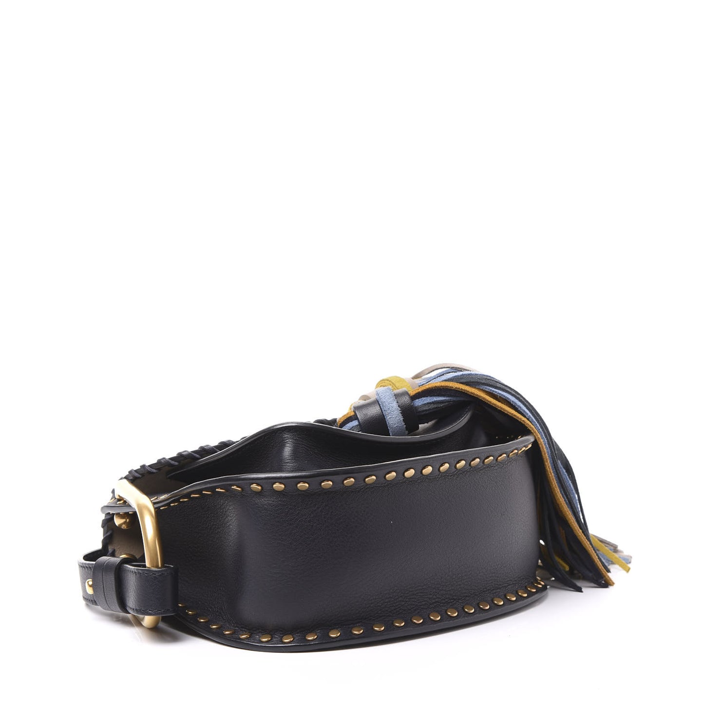 Calfskin Mini Hudson Tassel Shoulder Bag Full Blue