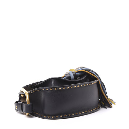 Chloe Calfskin Mini Hudson Tassel Shoulder Bag Full Blue 3 of 10