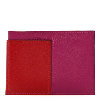 Hermes Evercolor Evergrain Necto Card Holder Rose Pourpe Rouge Piment Rouge De Coeur 1 of 7