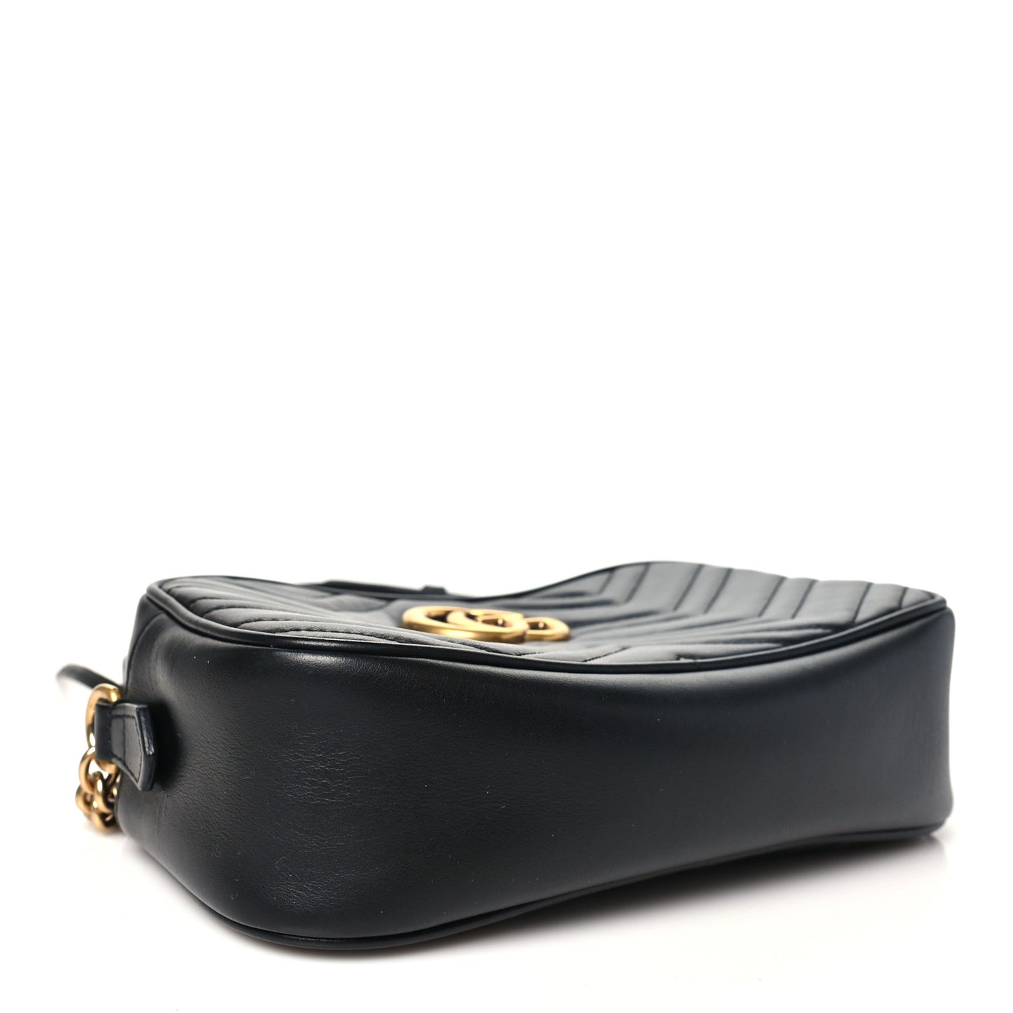 Calfskin Matelasse Small GG Marmont Chain Shoulder Bag Black