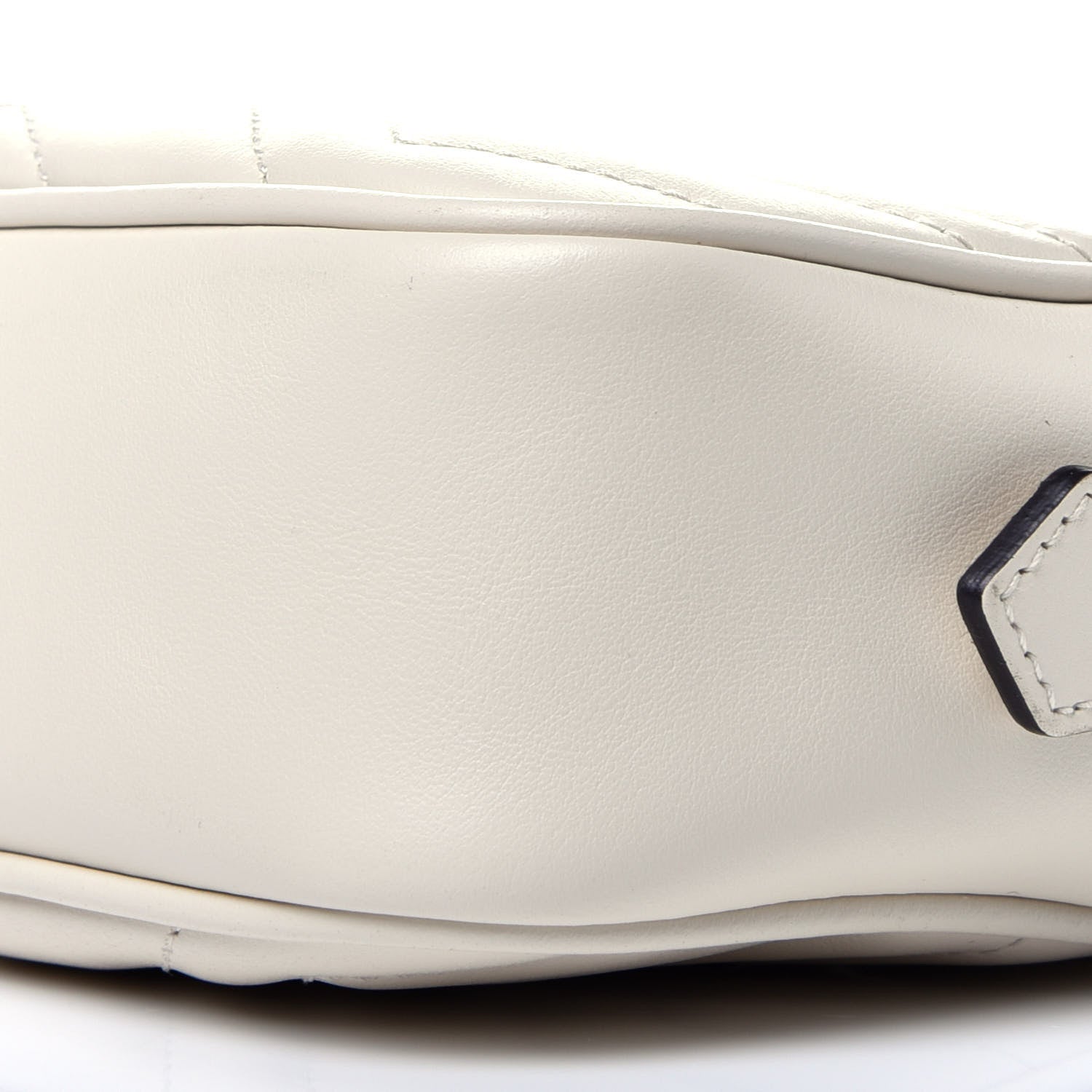 Gucci Calfskin Matelasse Mini GG Marmont Chain Shoulder Bag White 9 of 9