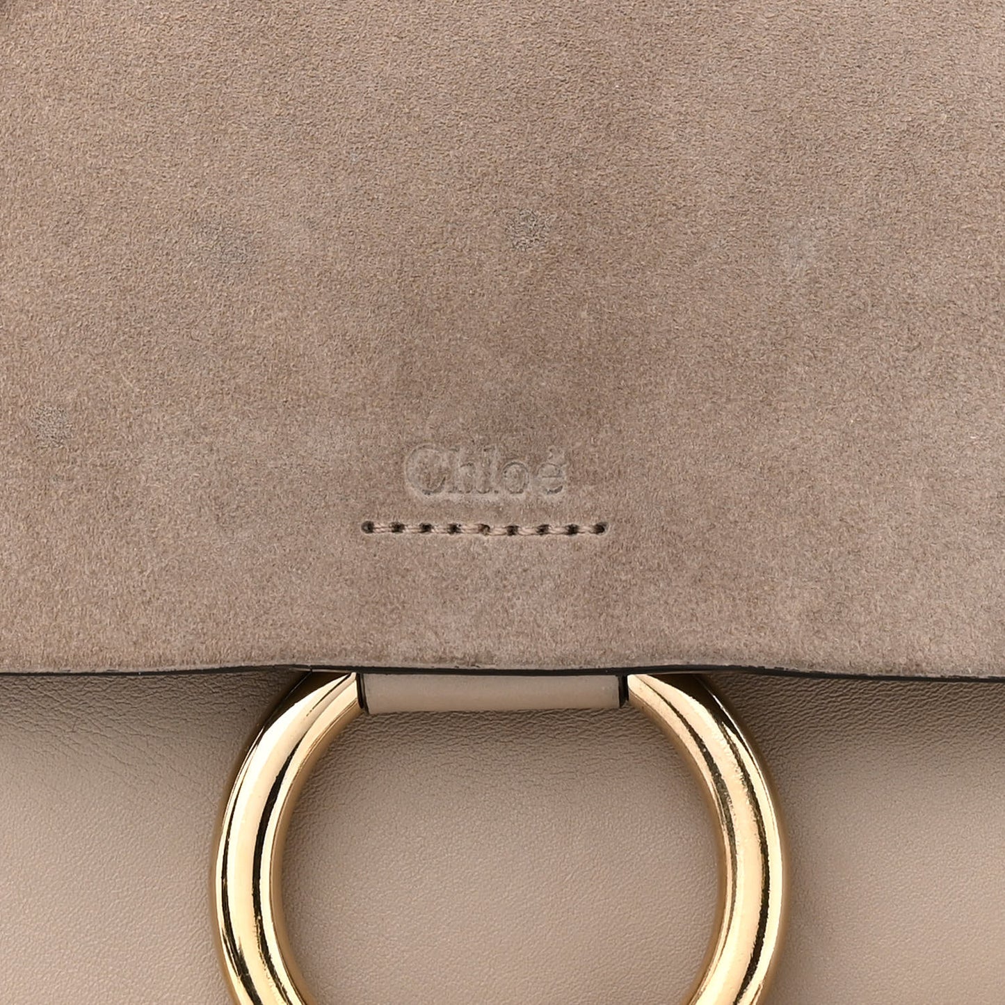 Suede Calfskin Small Faye Shoulder Bag Motty Grey