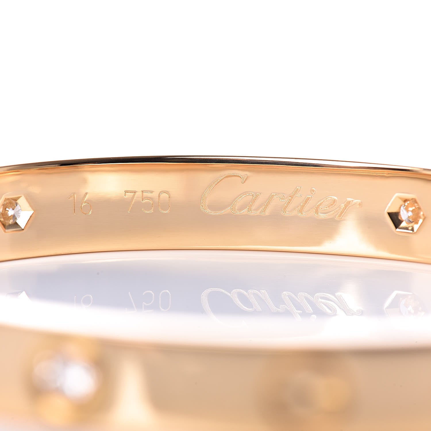 Cartier 18K Yellow Gold 6 Diamond LOVE Bracelet 16 4 of 7