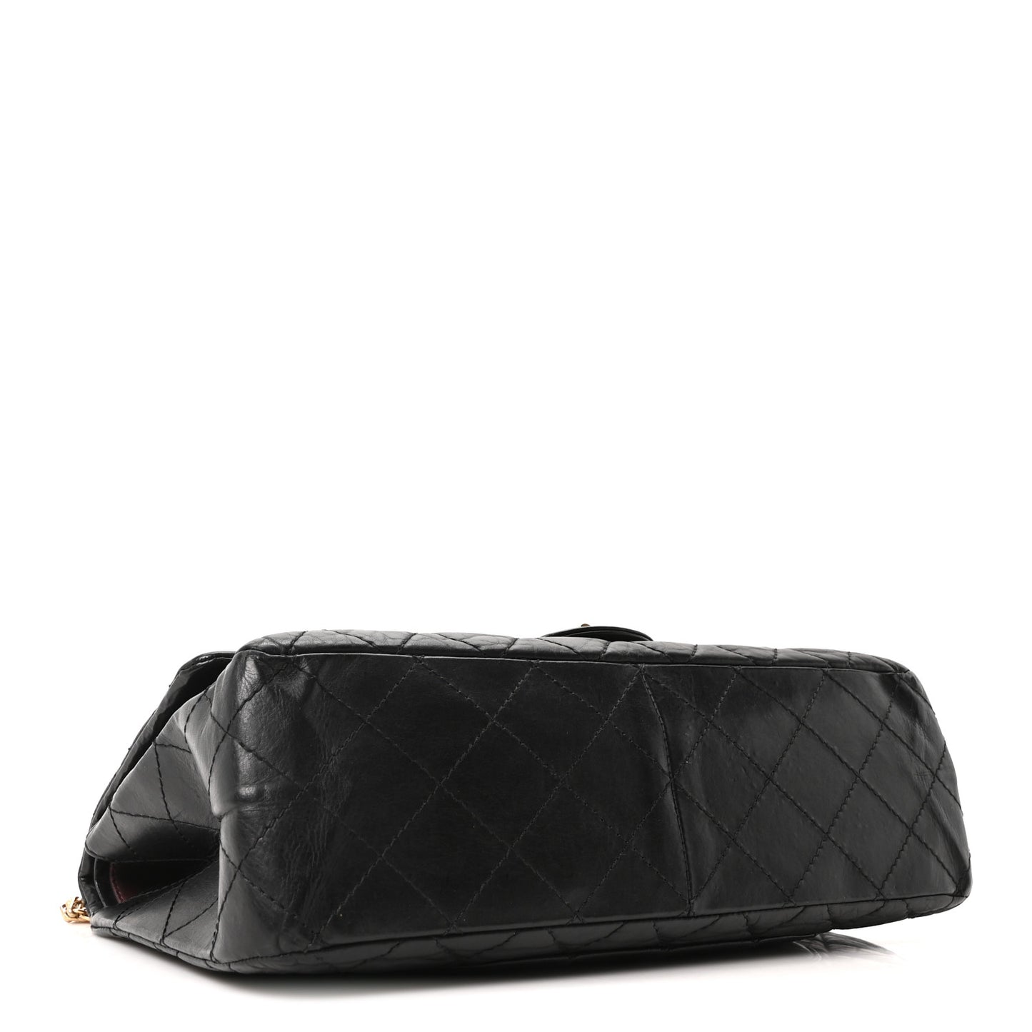 Aged Calfskin Quilted 2.55 Reissue 227 Flap Black
