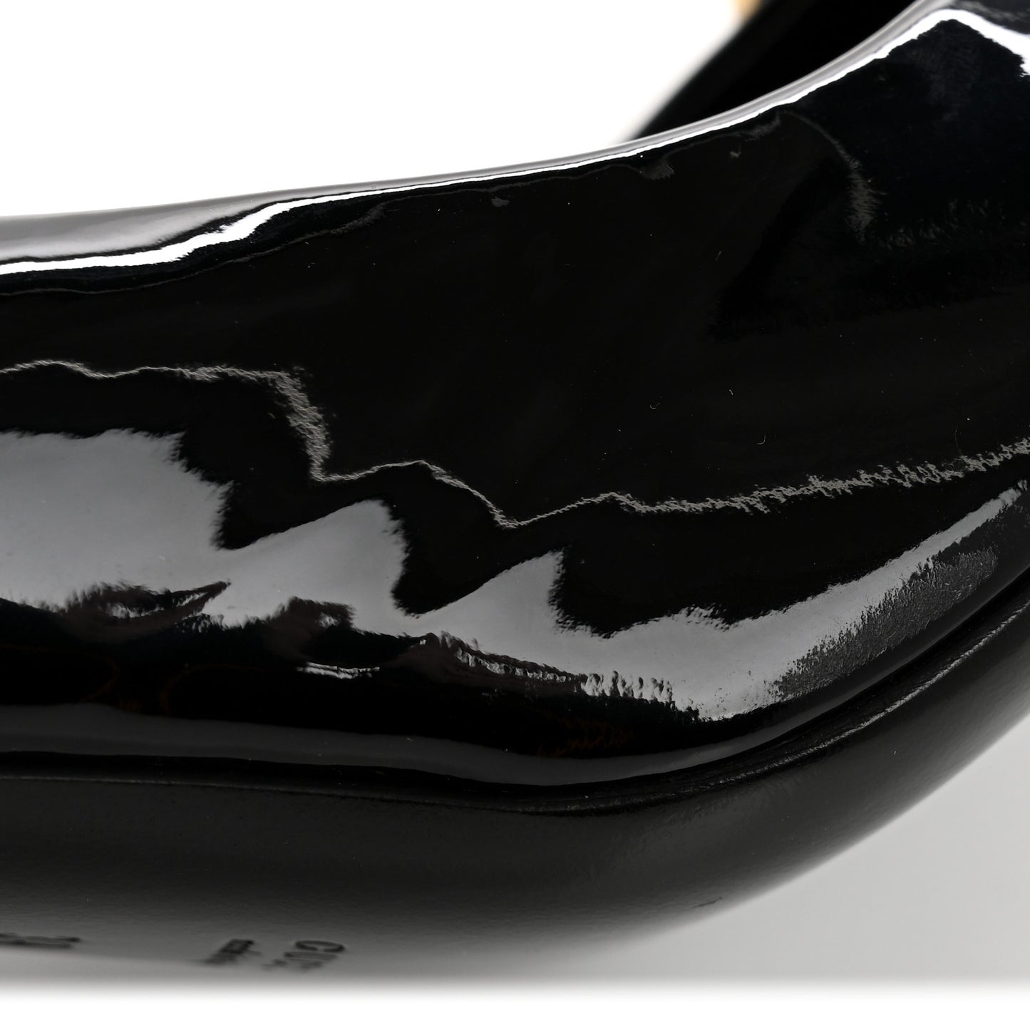 Patent Calfskin Horsebit Pumps 39 Black