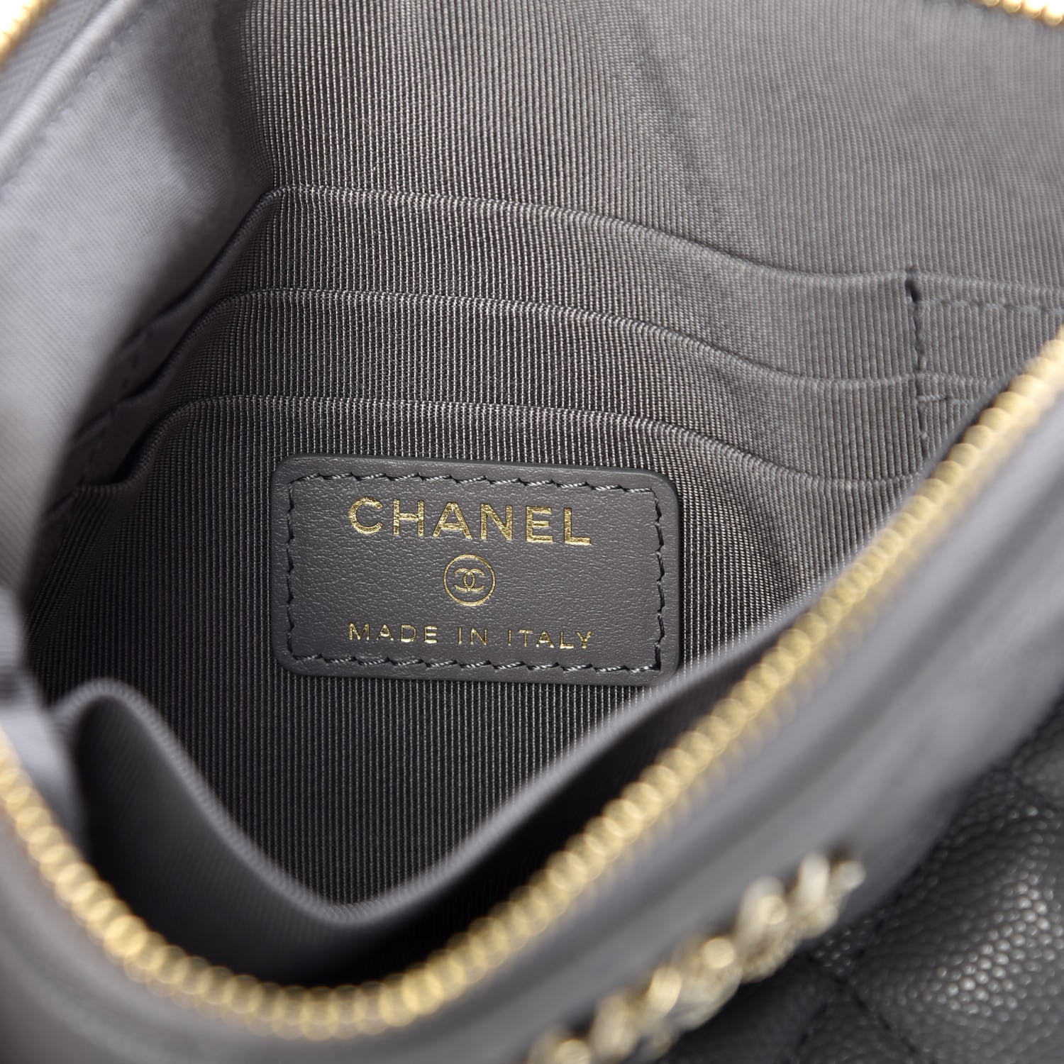 Chanel Caviar Quilted French New Wave Small CC Pouch Grey 6 of 6