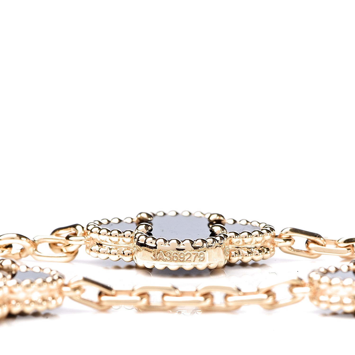 Van Cleef & Arpels 18K Yellow Gold Black Onyx 5 Motifs Vintage Alhambra Bracelet 4 of 6