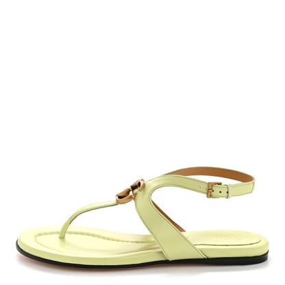 Gucci Calfskin Double G Thong Flat Sandals 35 Pistachio Green 1 of 9