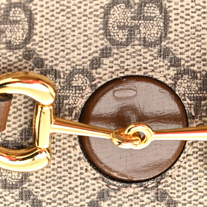 Gucci GG Supreme Monogram Mini Horsebit 1955 Crossbody Bag Beige Brown Sugar 14 of 16