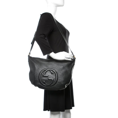 Gucci Pebbled Calfskin Medium Soho Hobo Black 2 of 12