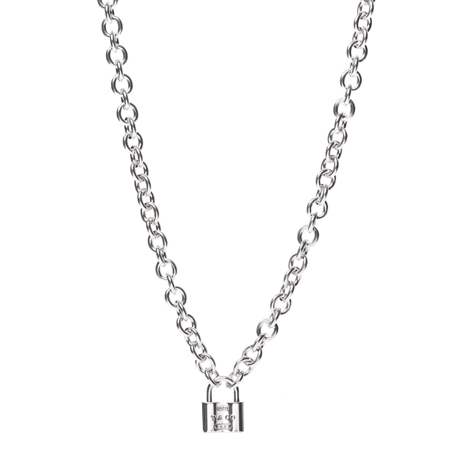 Tiffany Sterling Silver 1837 Lock Charm Necklace 1 of 3