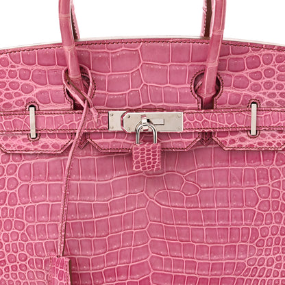 Hermes Shiny Porosus Crocodile Birkin 30 Fuchsia 8 of 10
