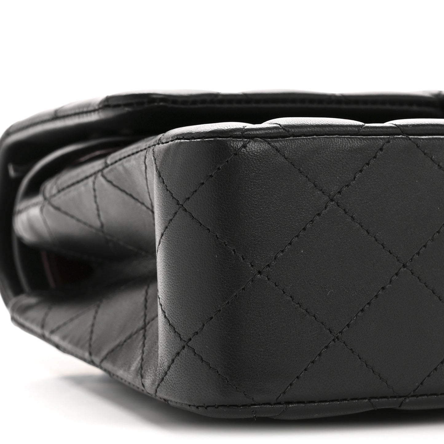 Lambskin Quilted Medium Double Flap Black