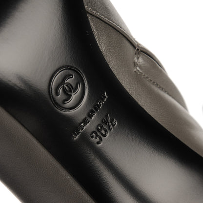 Chanel Lambskin Short Boots 38.5 Dark Grey 8 of 10