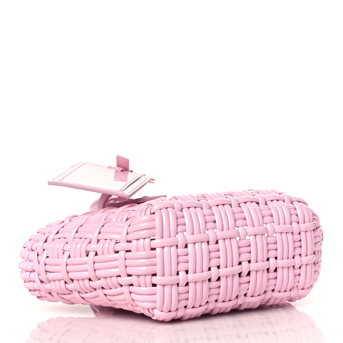 Faux Calfskin Braided Varnished XXS Bistro Basket Candy Pink