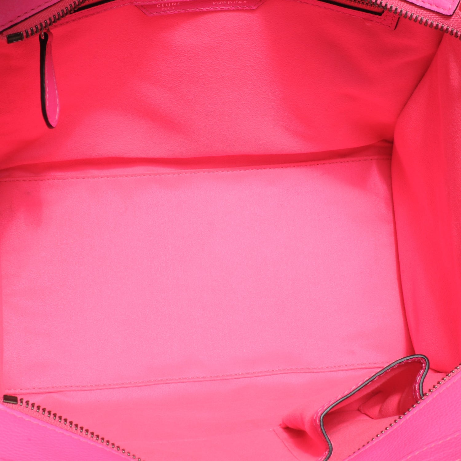 Celine Drummed Calfskin Mini Luggage Fluo Pink 7 of 9