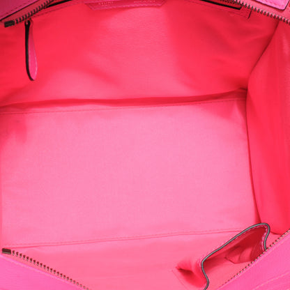Celine Drummed Calfskin Mini Luggage Fluo Pink 7 of 9