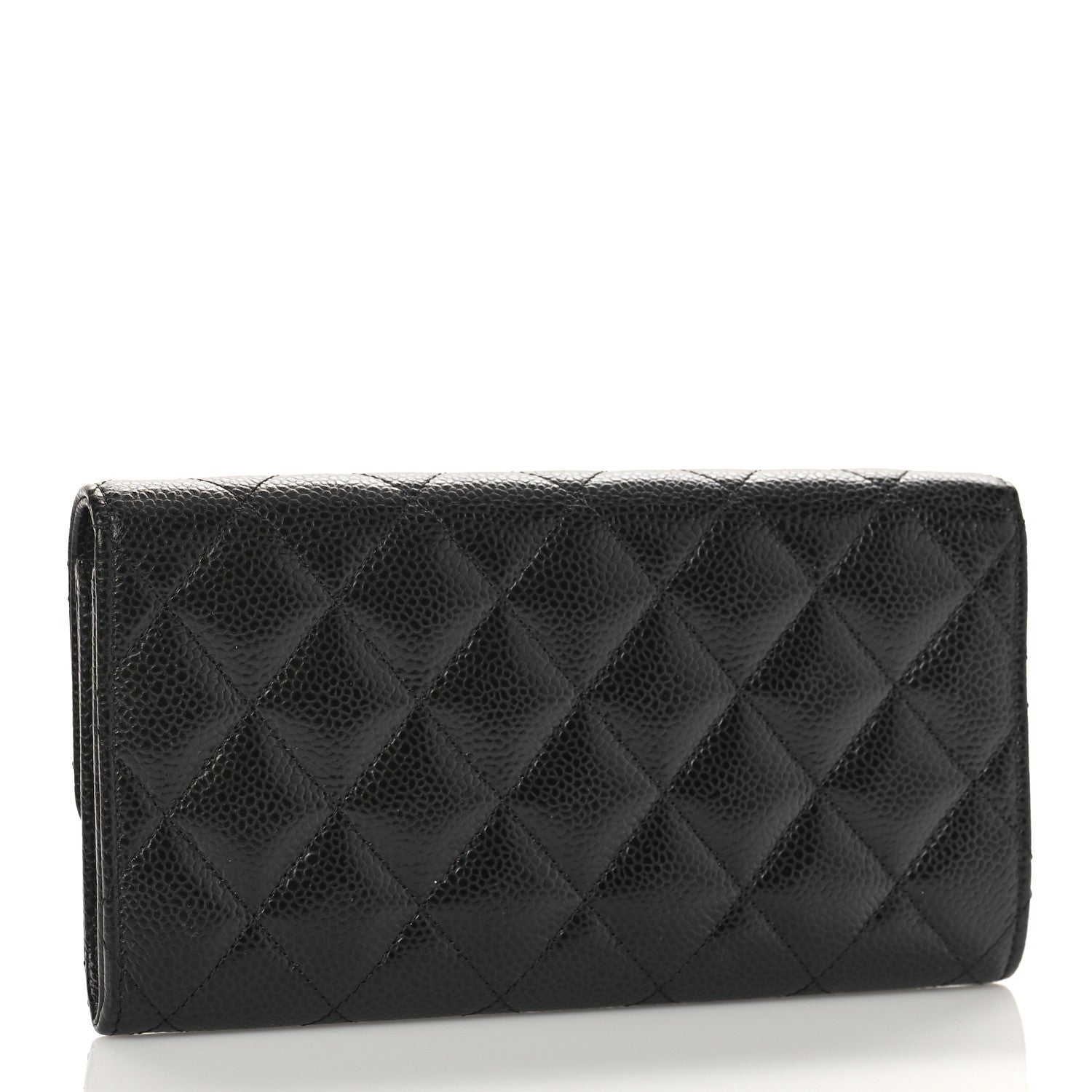 Chanel Caviar Quilted Long Flap Wallet Black 3 of 9