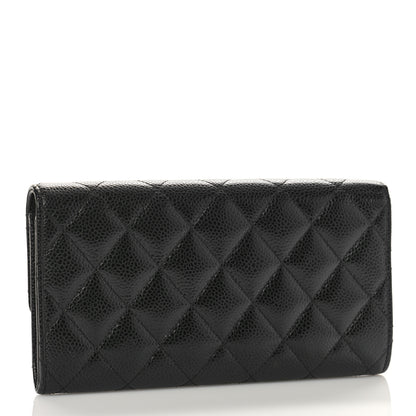 Chanel Caviar Quilted Long Flap Wallet Black 3 of 9