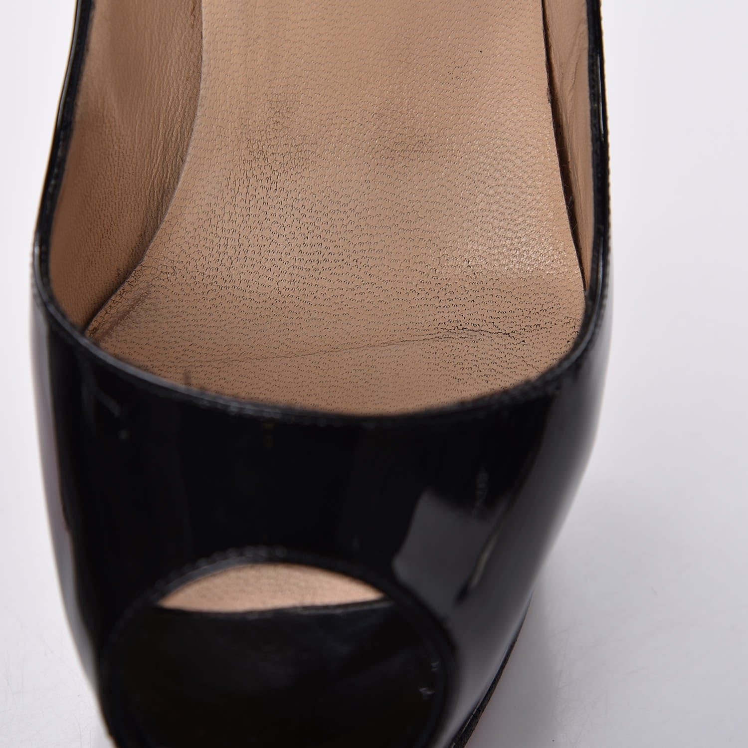 Christian Louboutin Patent Lady Peep 150 Pumps 37.5 Black 14 of 17