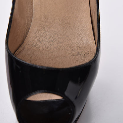 Christian Louboutin Patent Lady Peep 150 Pumps 37.5 Black 14 of 17