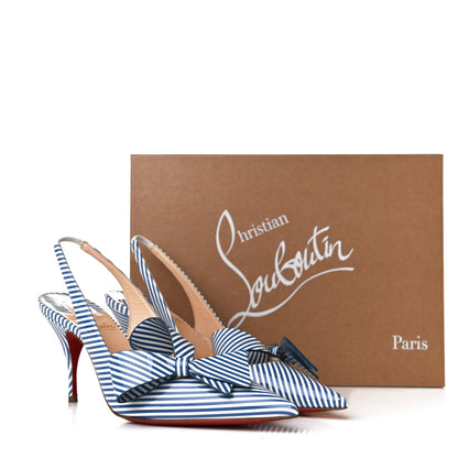 Christian Louboutin Patent Stripes Clare Nodo 80 Pumps 36 Jeans White 10 of 10