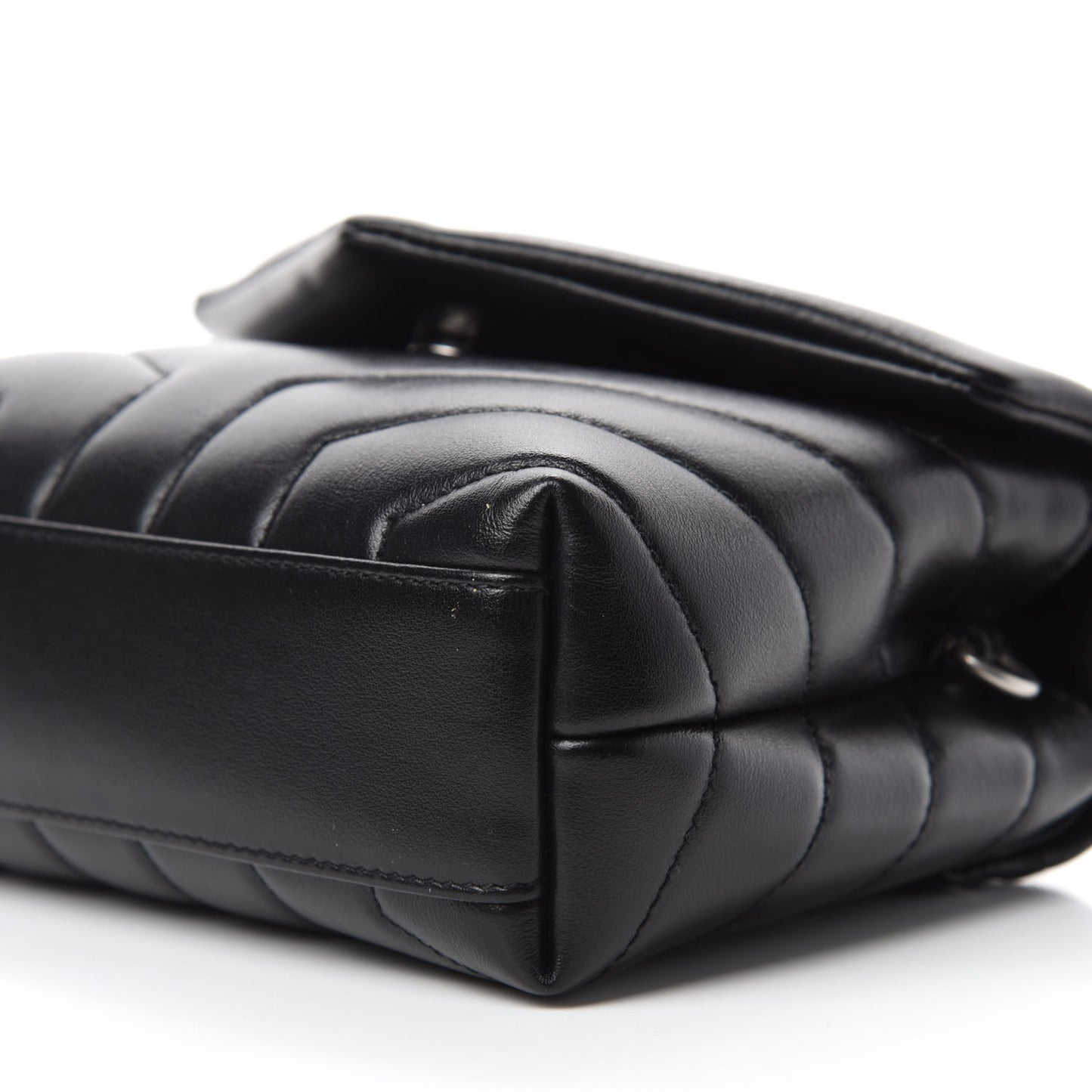 Calfskin Y Quilted Monogram Toy Loulou Crossbody Bag Black