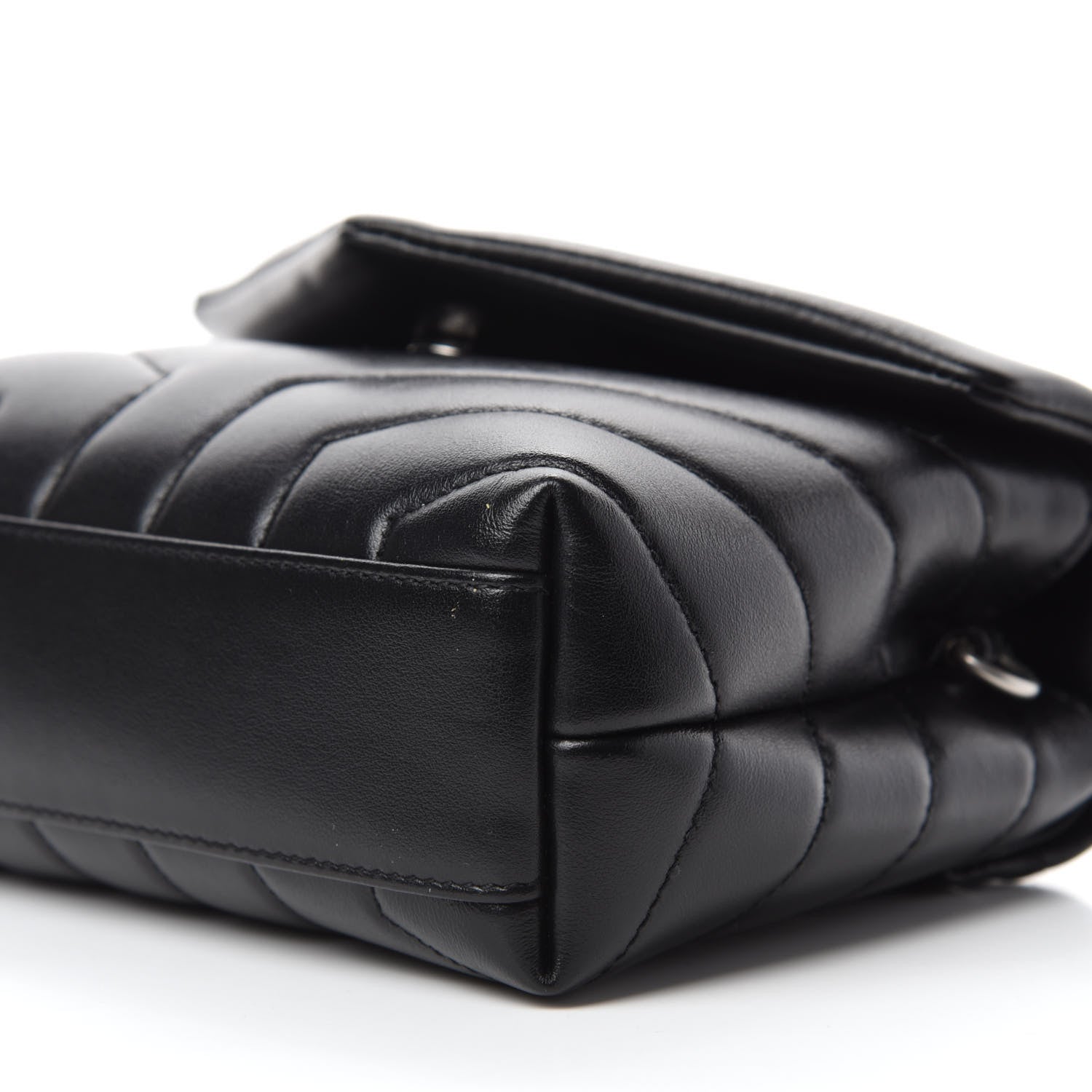 Saint Laurent Calfskin Y Quilted Monogram Toy Loulou Crossbody Bag Black 7 of 12