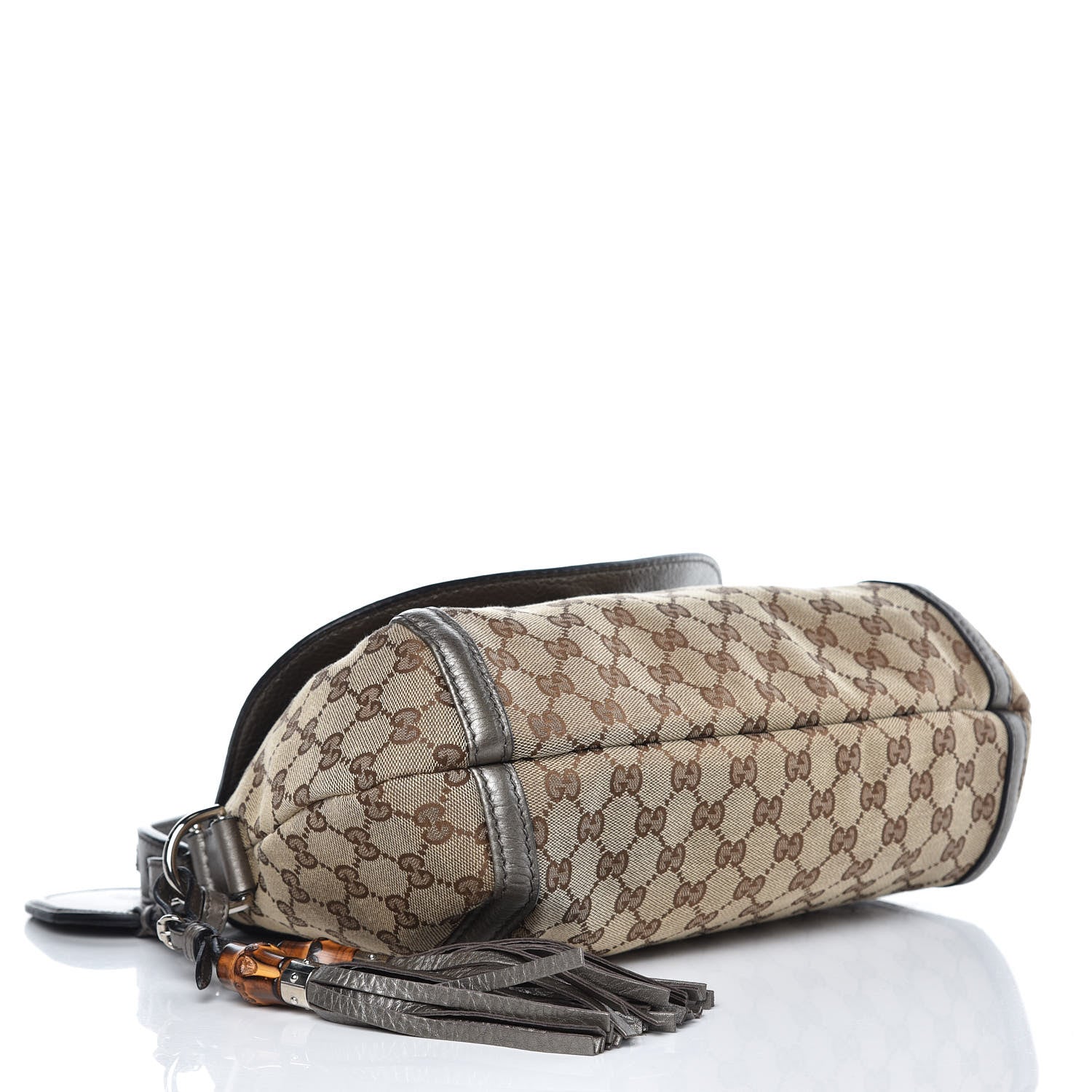 Gucci Monogram Medium Techno Horsebit Shoulder Flap Bag Pewter 4 of 8