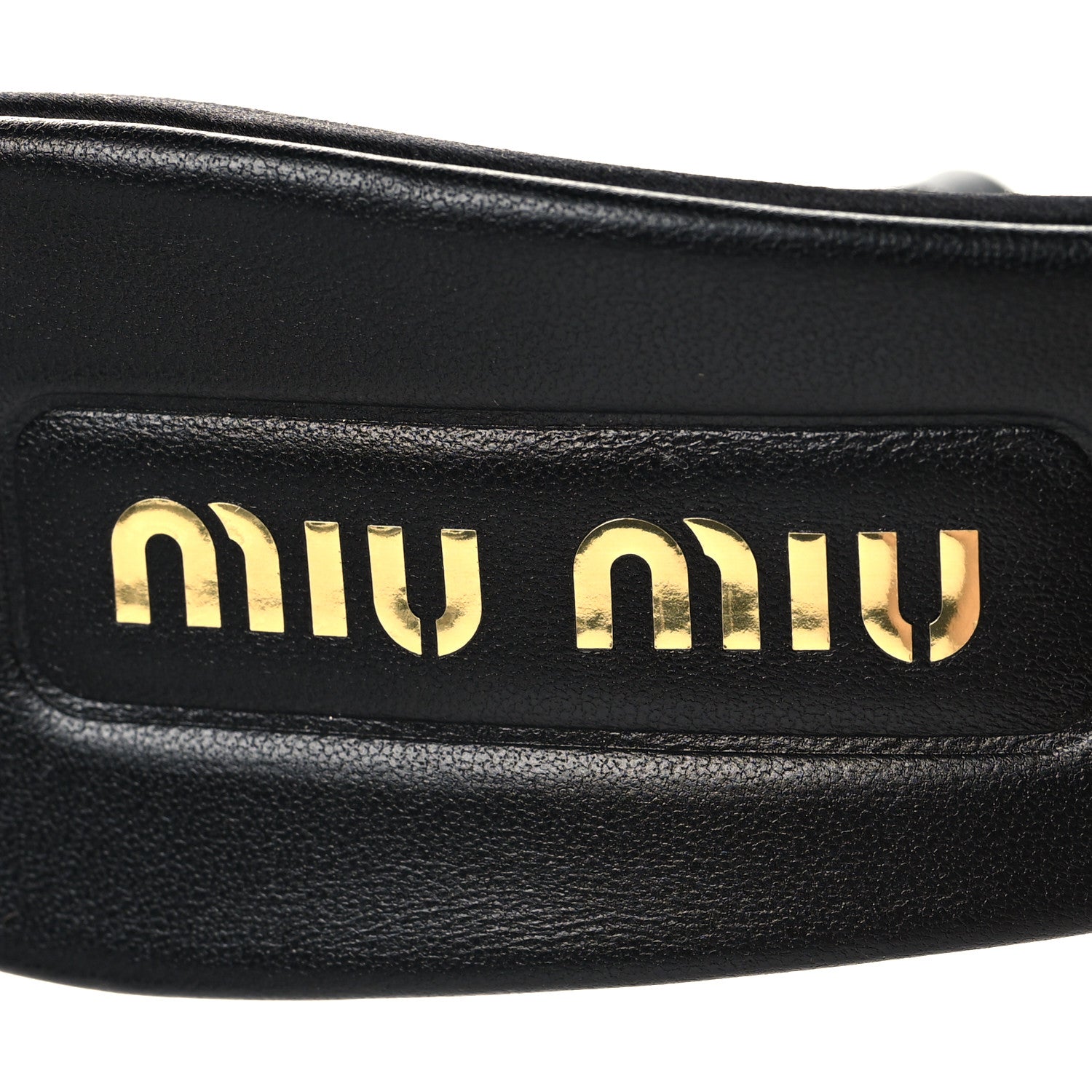 Miu Miu Satin Logo Sandals 38 Black 8 of 8