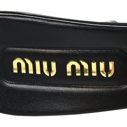 Miu Miu Satin Logo Sandals 38 Black 8 of 8
