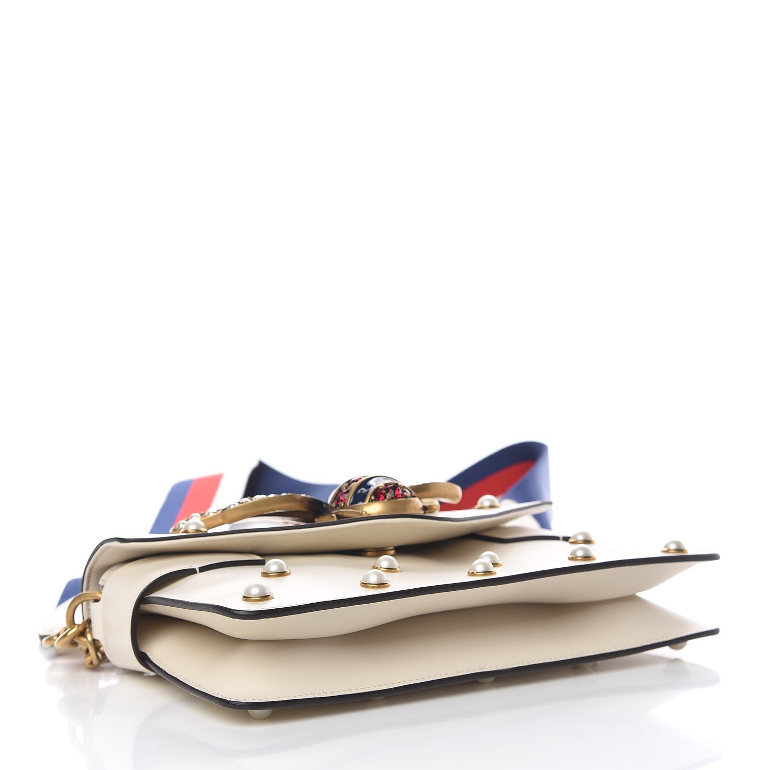 Gucci Nappa Pearl Studded Mini Queen Margaret Broadway Shoulder Bag Mystic White 5 of 13