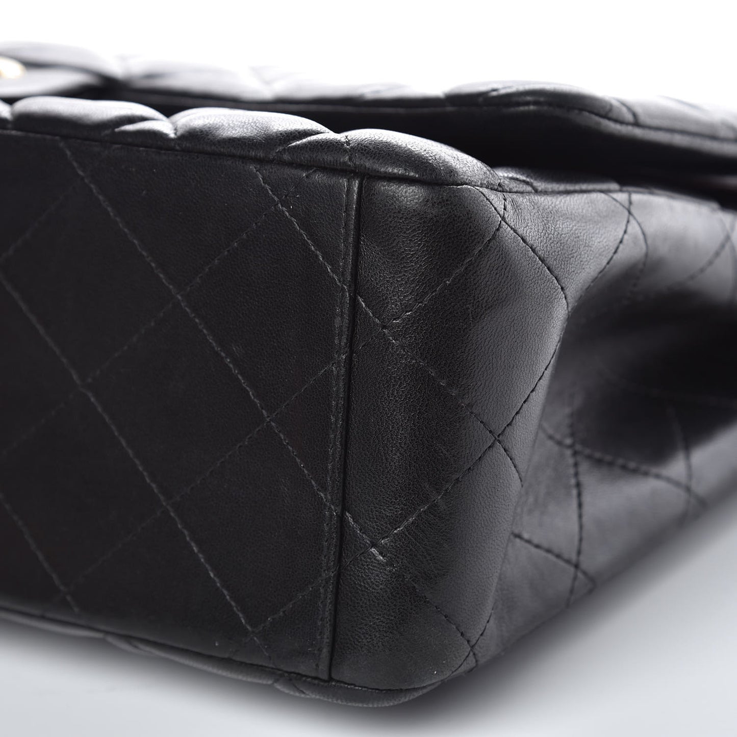 Lambskin Quilted Maxi Double Flap Black