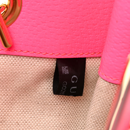 Gucci Canvas Flora Large Rajah Chain Tote White Multicolor Fuxia Fluo 9 of 11
